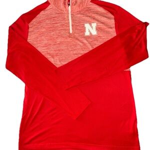 Men's Profile Red Nebraska Cornhuskers Captivating Quarter-Zip Size Large NWOT
